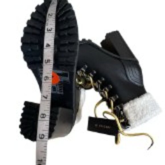 FOREVER21 Faux Leather & Faux Shearling Ankle Boots Black Women’s Size 7 (EU38) - Picture 13 of 16